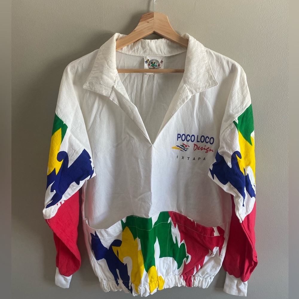 Poco Loco Club Design 80’ Men’s M Multicolored Pullover Nautical Sailing Mexico